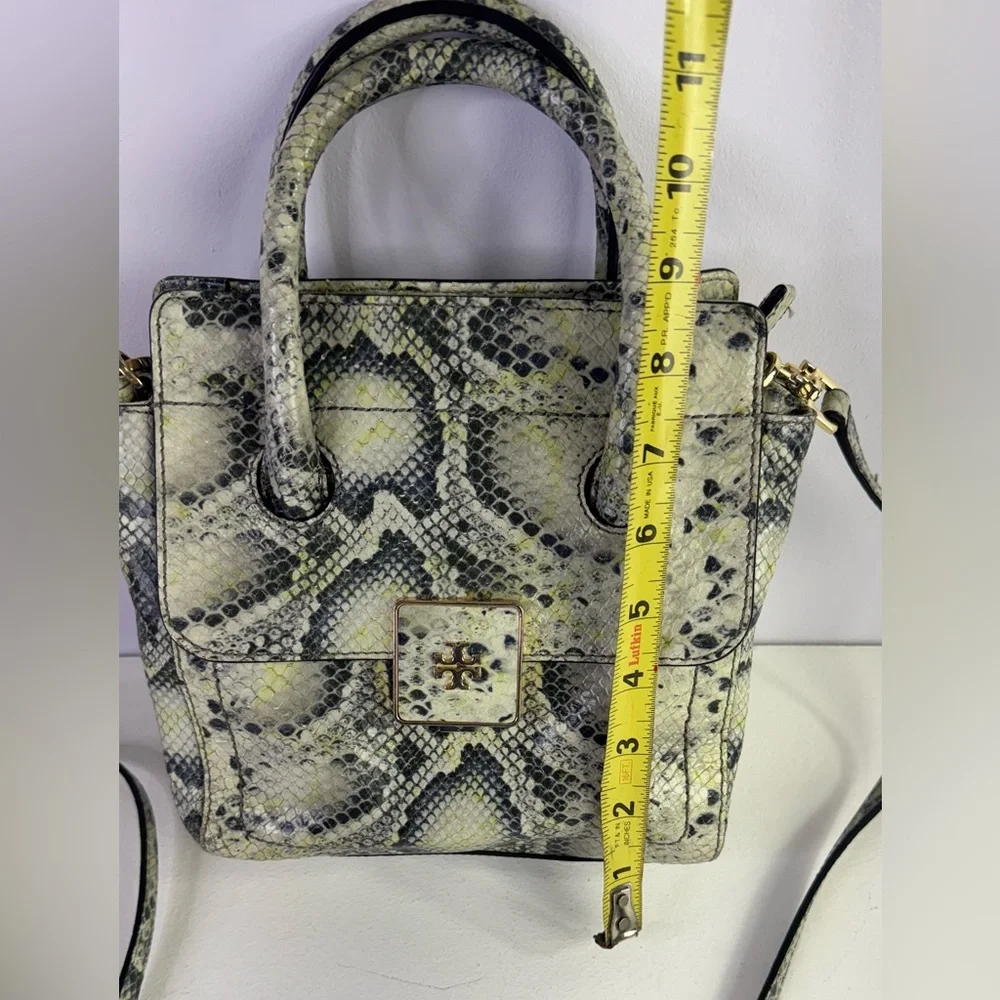 Tory Burch Clara Embossed Small Snake Printed Tote Bag  8.3" H x 8" L x 4.5" D - Picture 15 of 15
